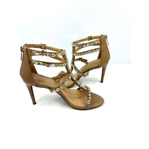 Thalia Sodi Women's Shyla Embellished Strappy Dress Sandals Nude Size 9M NWT/BOX